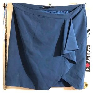 🎈Blue pencil skirt with asymmetrical ruffle🎈